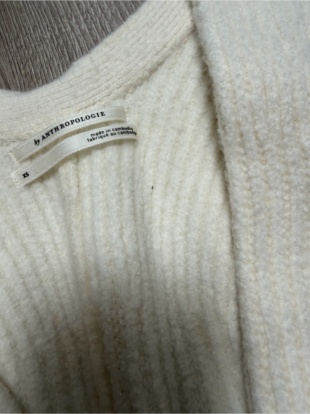 Anthropologie Rhea Bow-Front Crop Cardigan Sweater black ribbon ribbed knit - Picture 5 of 7